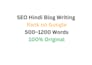 write write SEO optimized hindi blog posts and articles